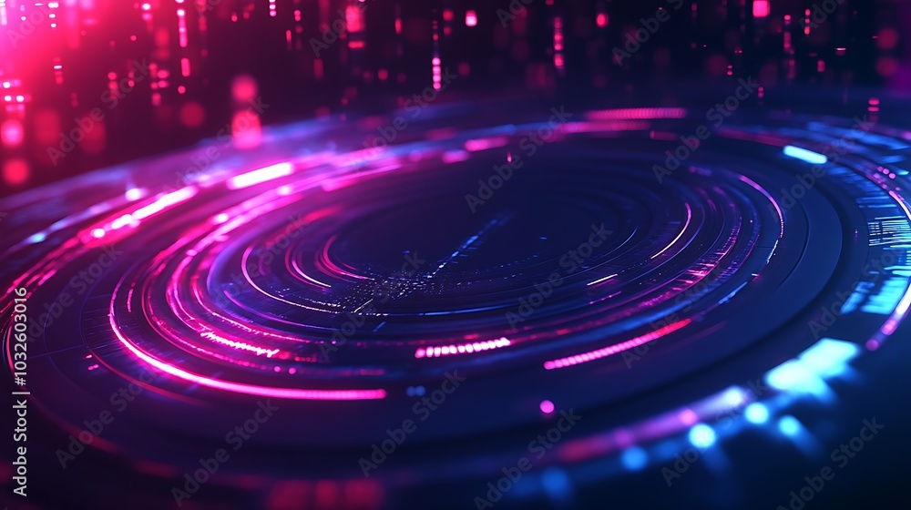 A futuristic holographic logo with vibrant neon colors and ample space for text A futuristic holographic logo with vibrant neon colors and ample space for text