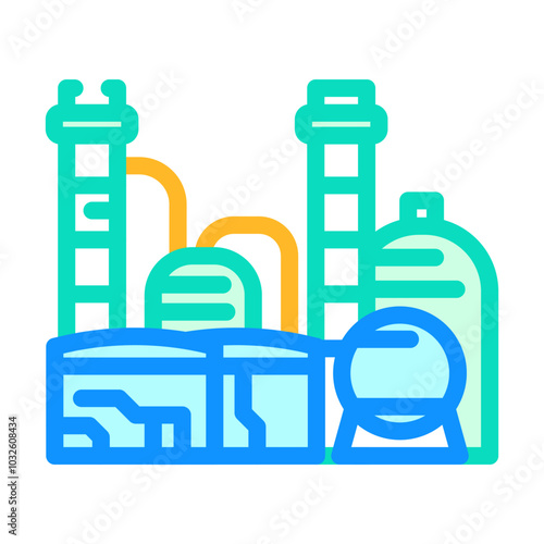 refinery oil industry color icon vector. refinery oil industry sign. isolated symbol illustration