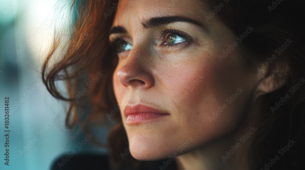 Woman in Profile, Thoughtful Expression Woman in Profile, Thoughtful Expression