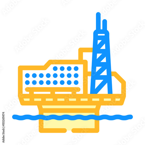 platform oil industry color icon vector. platform oil industry sign. isolated symbol illustration