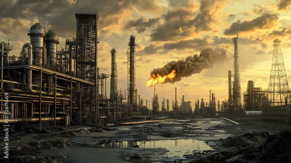 Fototapeta premium Factory - oil and gas industry