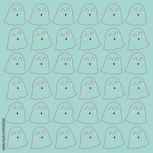 HALLOWEEN FUNNY GHOSTS PATTERN TEXTURE BACKGROUND VECTOR photo