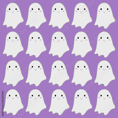 HALLOWEEN FUNNY GHOSTS PATTERN TEXTURE BACKGROUND VECTOR