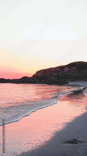 Wallpaper Mural Scenic beach at sunset, colorful sky reflecting on water. Torontodigital.ca