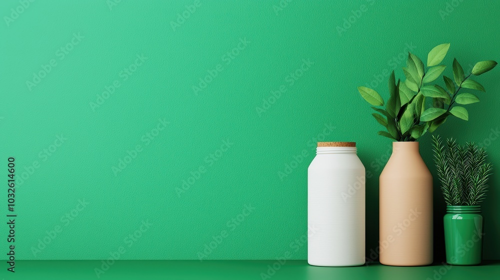 Modern Decor with Greenery and Simple Vases Modern Decor with Greenery and Simple Vases