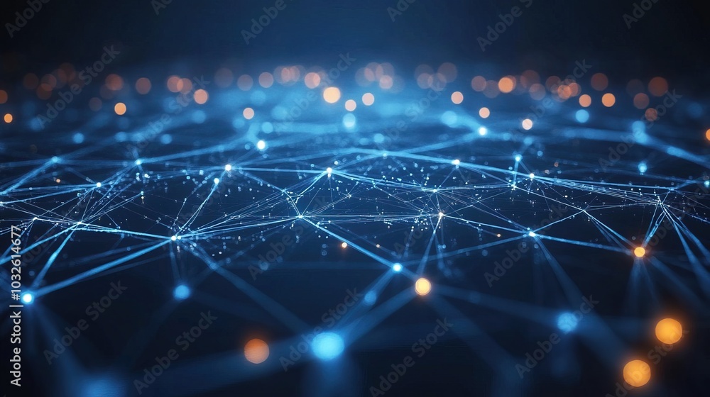 Network technology, interconnected nodes in the digital realm Network technology, interconnected nodes in the digital realm