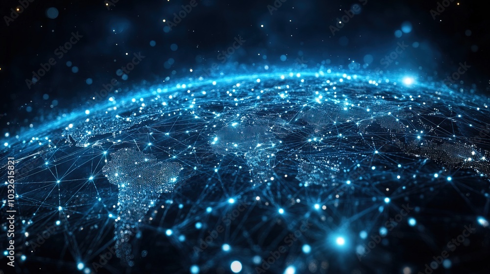 Global social network world on dark copyspace background Global social network world on dark copyspace background