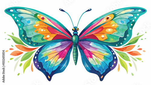 Artistic Watercolor Butterfly Illustration