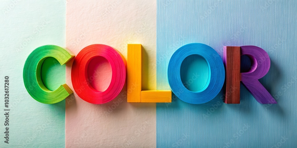 Fototapeta premium Vibrant Alphabet Art with Colorful Paper Letters