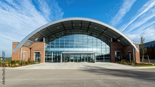 Wallpaper Mural Modern Clean Warehouse Exterior with Curved Roof Torontodigital.ca