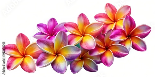 Hand-Drawn Frangipani Flower Silhouettes for Coloring Books