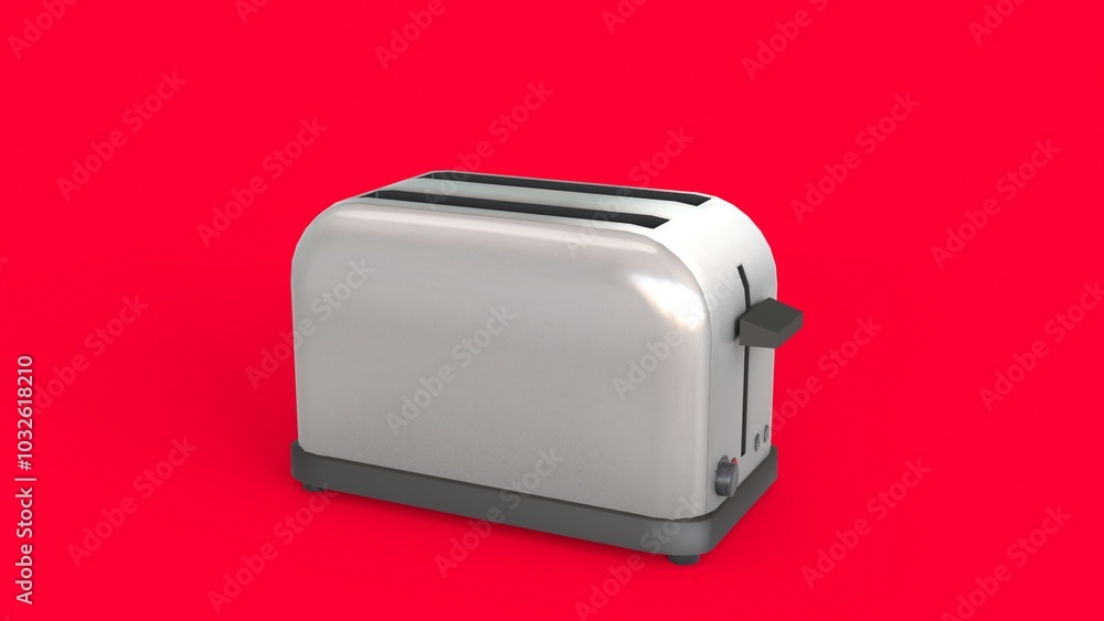 electric toaster machine with red background electric toaster machine with red background