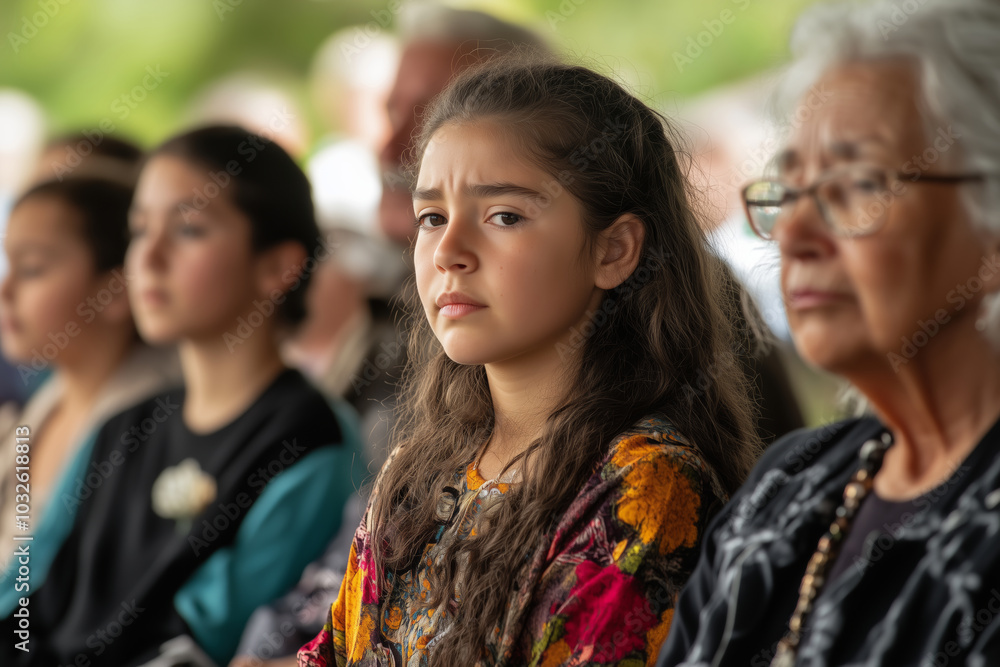 Families come together in a serene gathering for reflection and prayer Families come together in a serene gathering for reflection and prayer