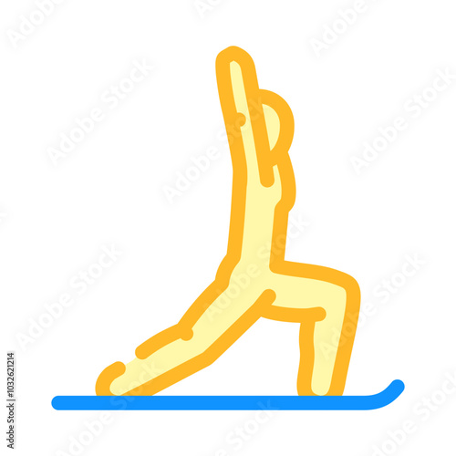 warrior i virabhadrasana i yoga color icon vector. warrior i virabhadrasana i yoga sign. isolated symbol illustration