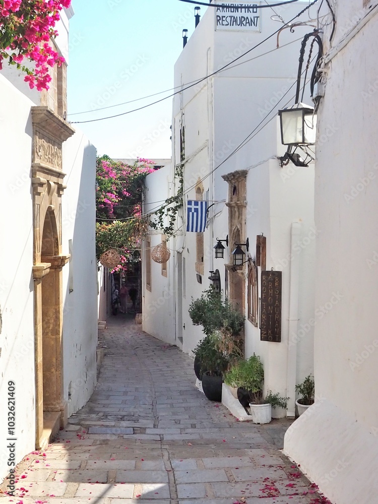 Fototapeta premium Ruelle de Lindos (Grèce)