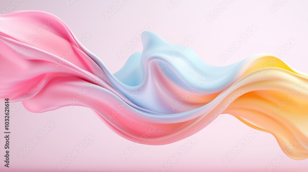 Abstract flowing wave of soft pastel colors blending together, creating a smooth and harmonious visual effect on a delicate background. Abstract flowing wave of soft pastel colors blending together, creating a smooth and harmonious visual effect on a delicate background.