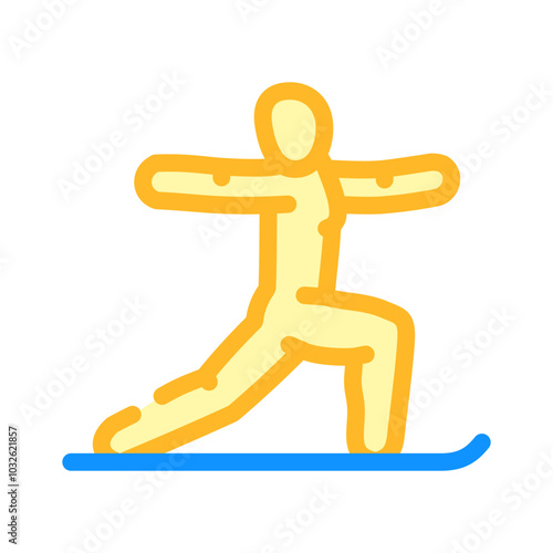 warrior ii virabhadrasana ii yoga color icon vector. warrior ii virabhadrasana ii yoga sign. isolated symbol illustration