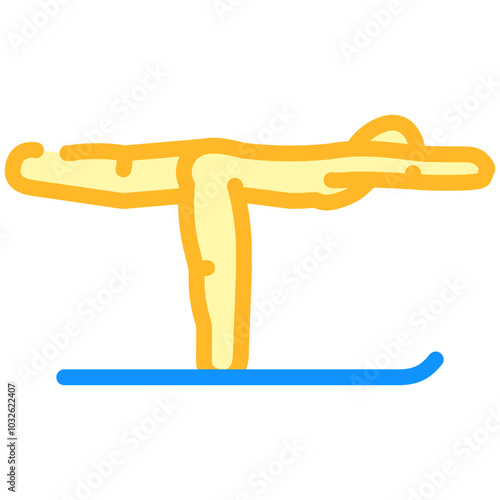 warrior iii virabhadrasana iii yoga color icon vector. warrior iii virabhadrasana iii yoga sign. isolated symbol illustration
