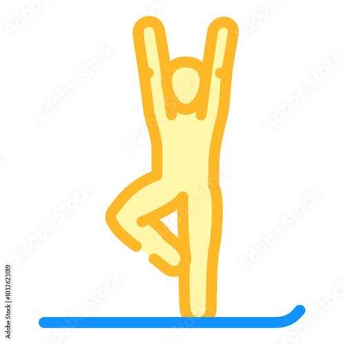 tree pose vrksasana yoga color icon vector. tree pose vrksasana yoga sign. isolated symbol illustration