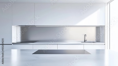 Wallpaper Mural Minimalist Kitchen with Sleek White Cabinets Torontodigital.ca