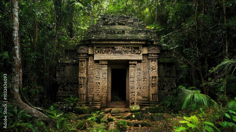 Mysterious Ancient Temple in Dense Jungle Mysterious Ancient Temple in Dense Jungle