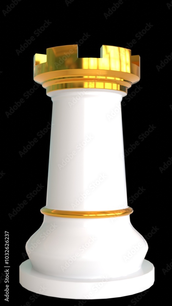 The Rook Chess Piece with black background The Rook Chess Piece with black background