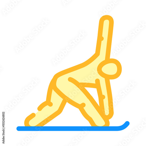 triangle pose trikonasana yoga color icon vector. triangle pose trikonasana yoga sign. isolated symbol illustration