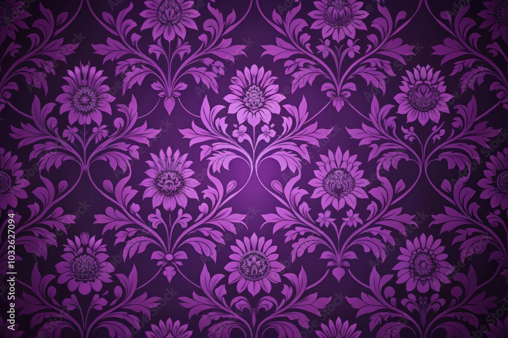 Elegant Purple Floral Wallpaper Pattern Design Elegant Purple Floral Wallpaper Pattern Design
