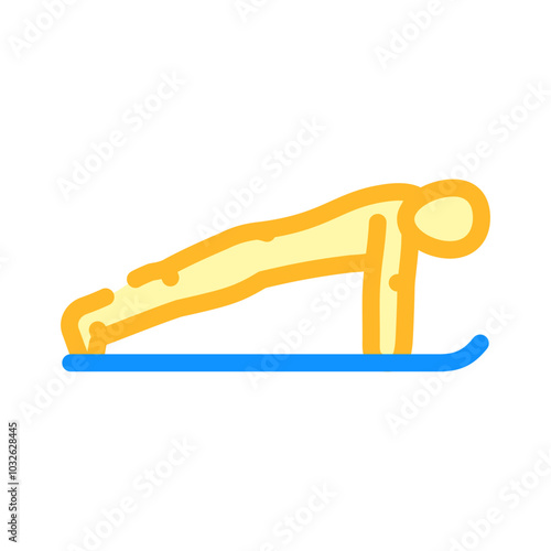 plank pose phalakasana yoga color icon vector. plank pose phalakasana yoga sign. isolated symbol illustration