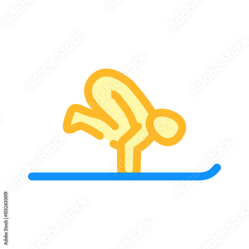 crow pose bakasana yoga color icon vector. crow pose bakasana yoga sign. isolated symbol illustration
