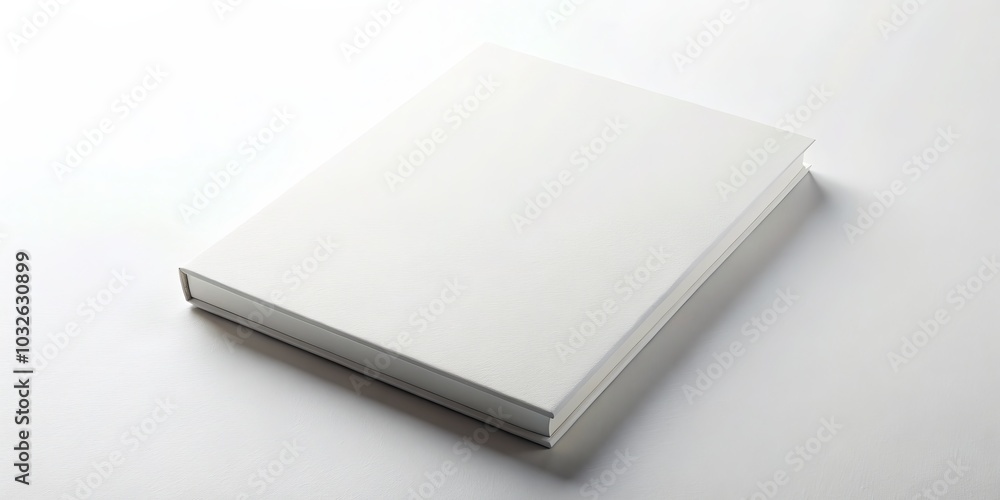 Minimalist White Book Mockup with Subtle Texture and Soft Lighting on Clean Surface, Simple Elegance for Design Inspiration and Branding Concept Minimalist White Book Mockup with Subtle Texture and Soft Lighting on Clean Surface, Simple Elegance for Design Inspiration and Branding Concept