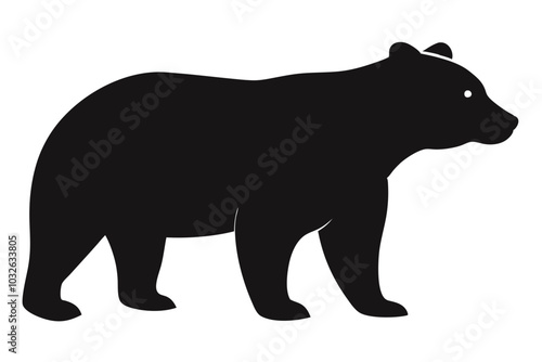 Bear Silhouette | isolated vector silhouette illustration on white background