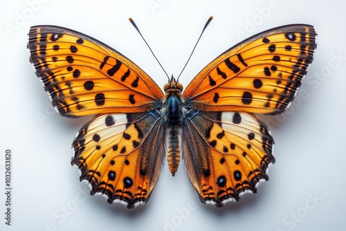 copper butterfly with vibrant orange wings featuring black spots 