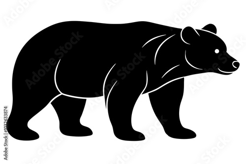 Bear Silhouette | isolated vector silhouette illustration on white background