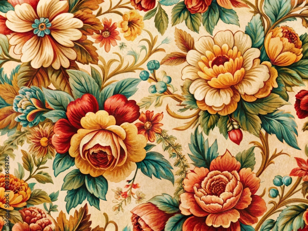 Vibrant Floral Seamless Pattern for Home Decor Vibrant Floral Seamless Pattern for Home Decor