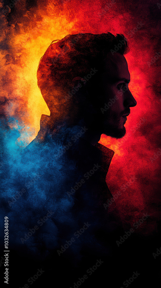 A silhouette profile against a colorful background, representing emotional depth and artistic expression. A silhouette profile against a colorful background, representing emotional depth and artistic expression.
