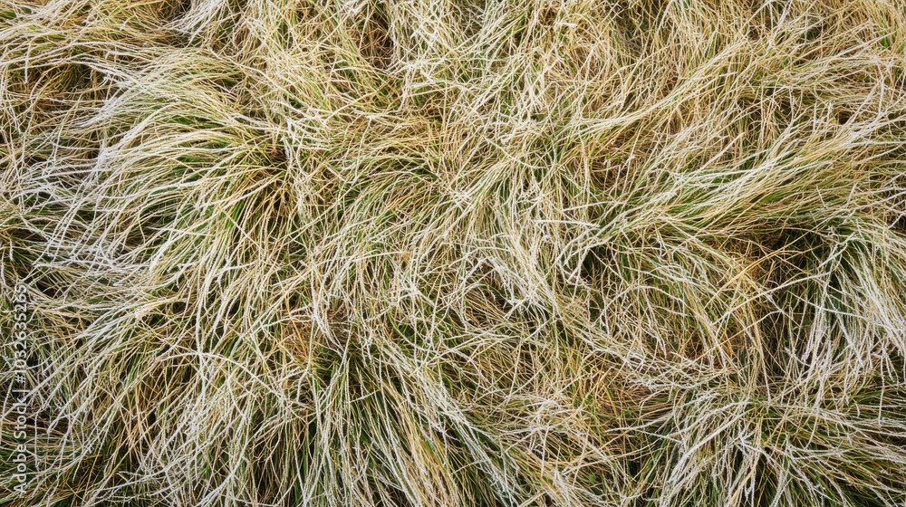 Delicate strands of grass shimmer under the winter morning light kissed by frost Delicate strands of grass shimmer under the winter morning light kissed by frost