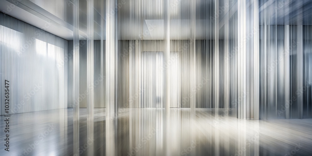 Abstract Minimalist Interior with Vertical Lines and Reflective Floor, architecture, interior design Abstract Minimalist Interior with Vertical Lines and Reflective Floor, architecture, interior design