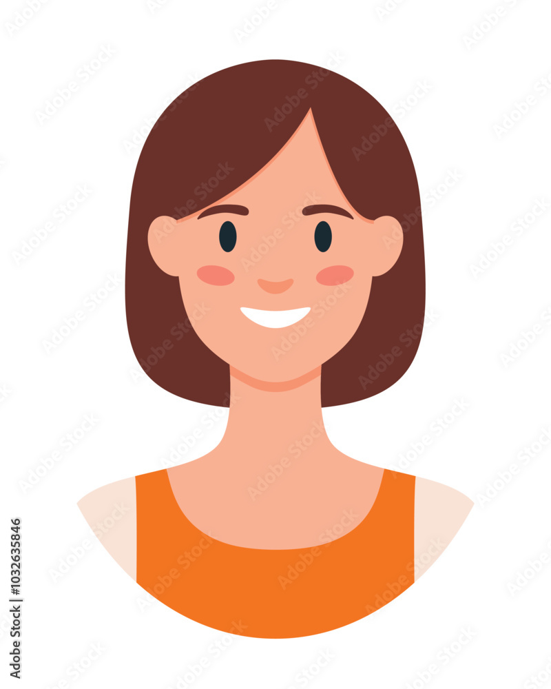 People avatar. Woman face isolated on white background. Cute vector illustration. Flat style People avatar. Woman face isolated on white background. Cute vector illustration. Flat style