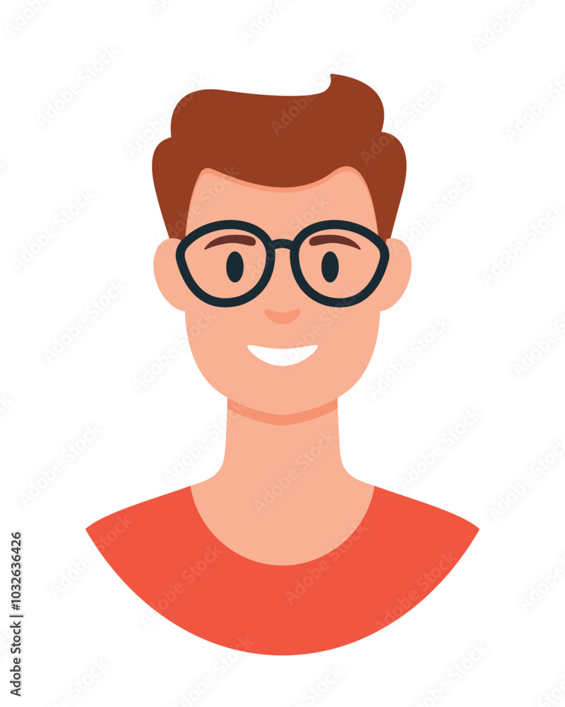 People avatar. Man face isolated on white background. Cute vector illustration. Flat style People avatar. Man face isolated on white background. Cute vector illustration. Flat style