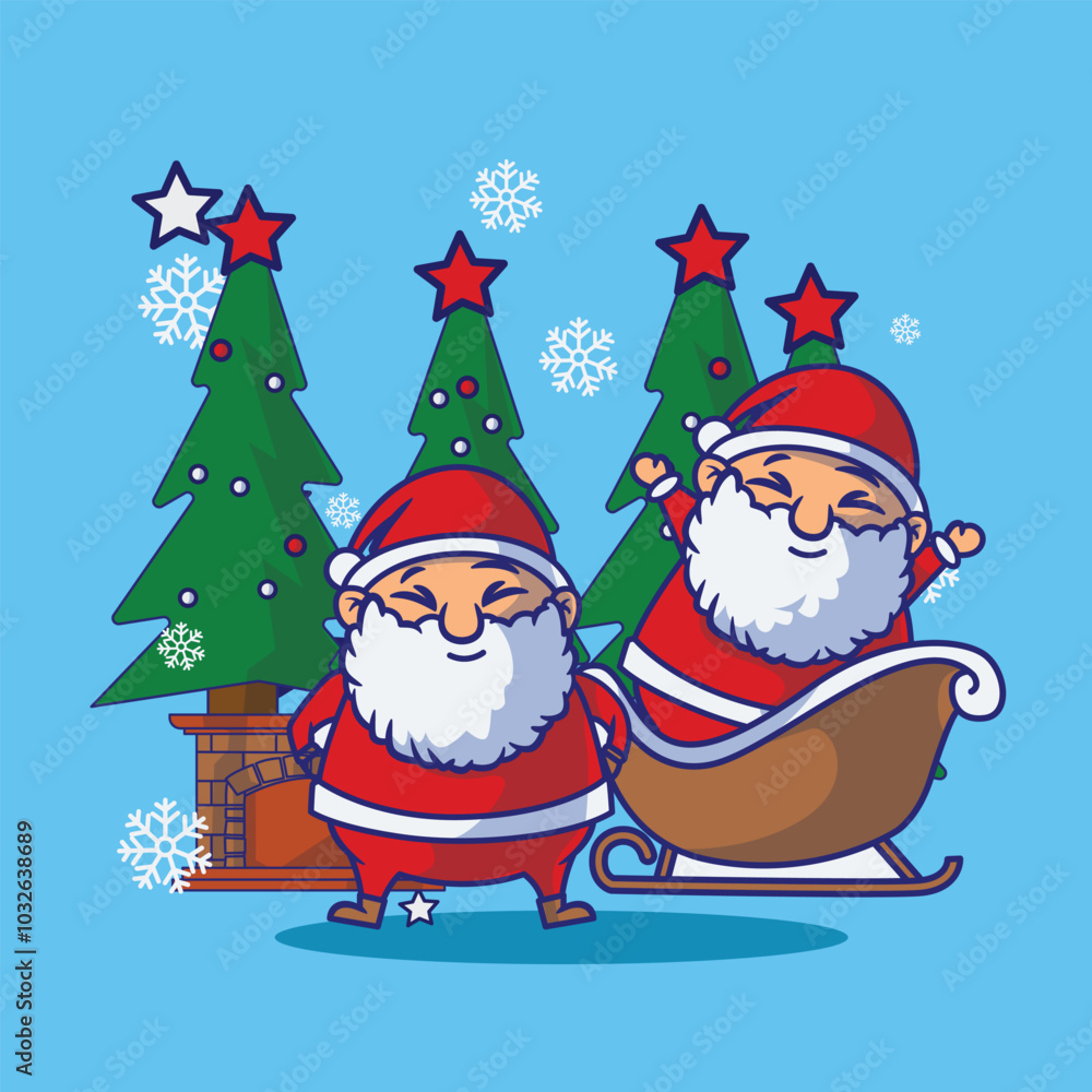 Santa Claus Christmas character icon illustration vector Santa Claus Christmas character icon illustration vector
