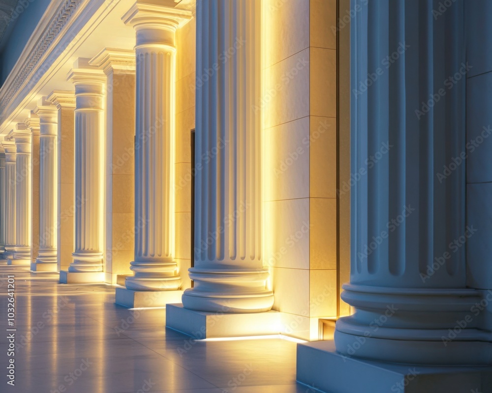 Classic architecture with vibrant lighting, sleek design, peaceful atmosphere. Classic architecture with vibrant lighting, sleek design, peaceful atmosphere.