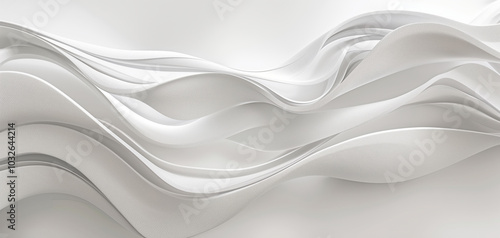 Abstract background with white wavy lines on light background, smooth forms, minimalistic style.