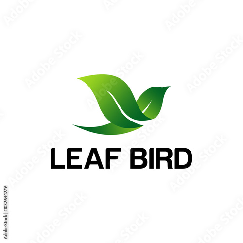 Modern logo of a bird with leaf. both used for the peace logo, ecology, healthy, wellness and nature logos.