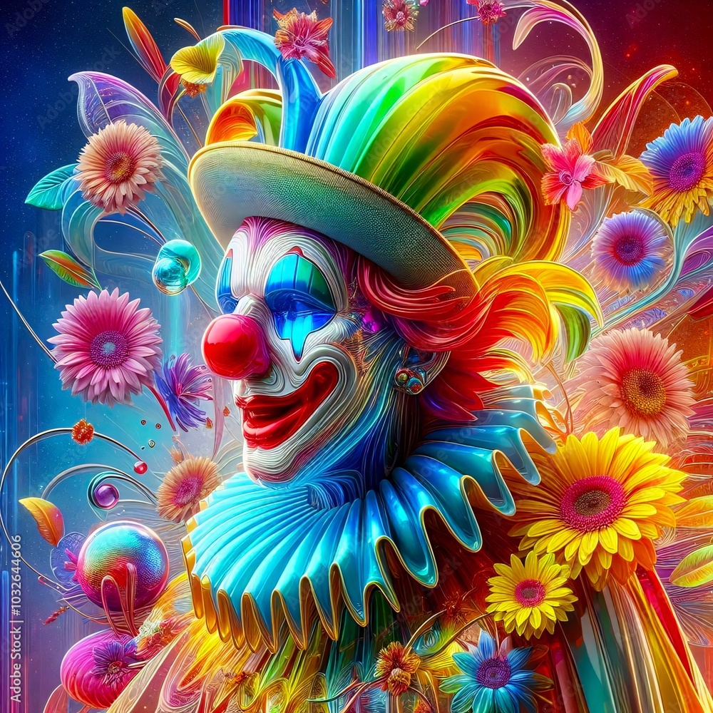 Colorful clown made of glass Colorful clown made of glass