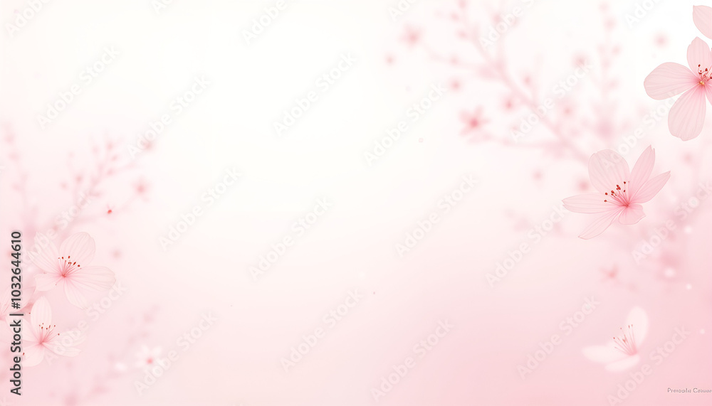 Soft cherry blossom branches on a pastel pink background with empty space for text or design Soft cherry blossom branches on a pastel pink background with empty space for text or design