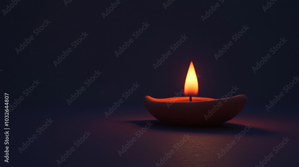A single clay Diya oil lamp glows warmly against a simple dark backdrop symbolizing hope and light during the festive occasion of Diwali a time for joy and celebration A single clay Diya oil lamp glows warmly against a simple dark backdrop symbolizing hope and light during the festive occasion of Diwali a time for joy and celebration