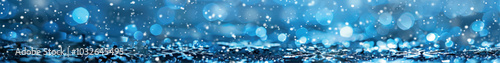 Snowflakes vector banner template for print, photo wallpaper. Winter background snowflakes on a blue background. Weather forecast winter, snow, frost, cold weather. New Year and Christmas background