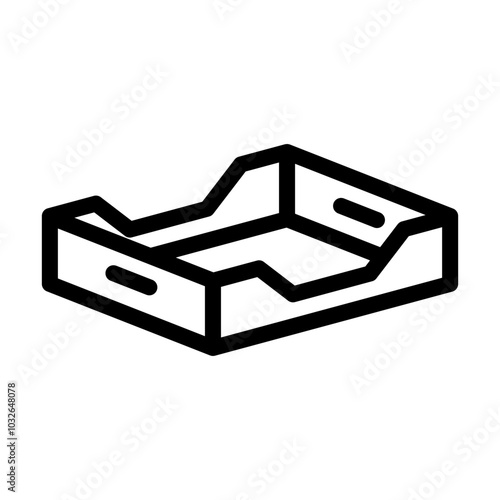 trays cardboard packaging line icon vector. trays cardboard packaging sign. isolated contour symbol black illustration