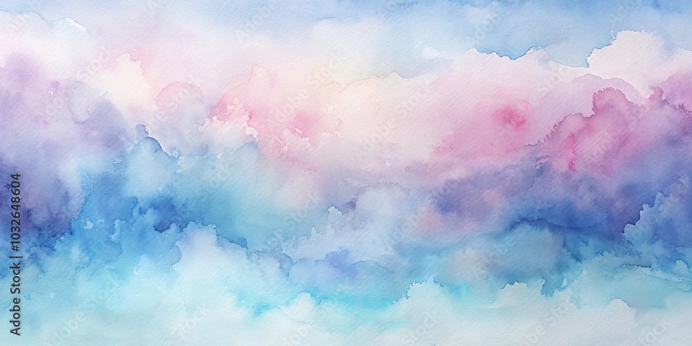 Abstract Watercolor Cloudscape Blue and Pink Hues, Abstract Background, Art Print, watercolor, background Abstract Watercolor Cloudscape Blue and Pink Hues, Abstract Background, Art Print, watercolor, background